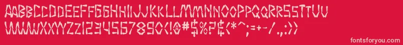 SfWasabiCondensedBold Font – Pink Fonts on Red Background