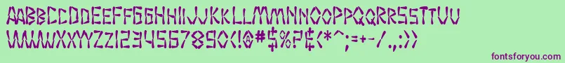SfWasabiCondensedBold Font – Purple Fonts on Green Background