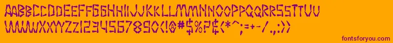 SfWasabiCondensedBold-Schriftart – Violette Schriften auf orangefarbenem Hintergrund