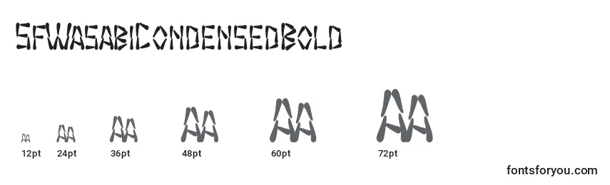 Размеры шрифта SfWasabiCondensedBold