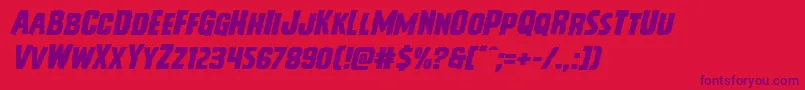 Vicioushungerexpandital Font – Purple Fonts on Red Background
