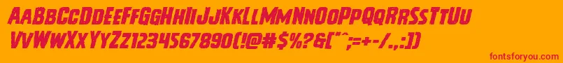 Vicioushungerexpandital Font – Red Fonts on Orange Background