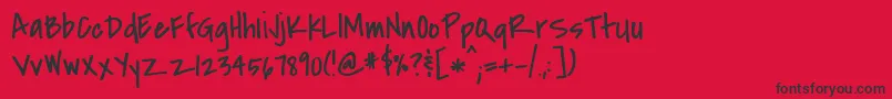 Covered Font – Black Fonts on Red Background