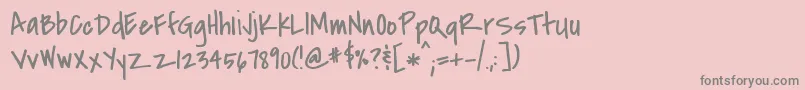 フォントCovered – ピンクの背景に灰色の文字