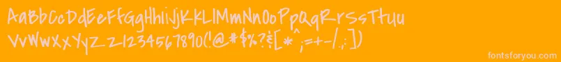 Covered Font – Pink Fonts on Orange Background