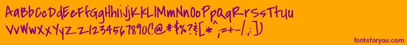 Covered Font – Purple Fonts on Orange Background