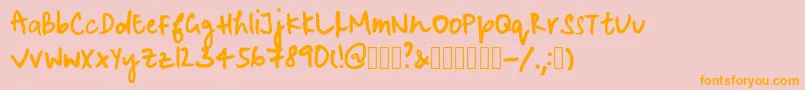 MaliniohtersboldRegular Font – Orange Fonts on Pink Background