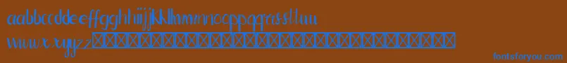 HapynesRegular Font – Blue Fonts on Brown Background