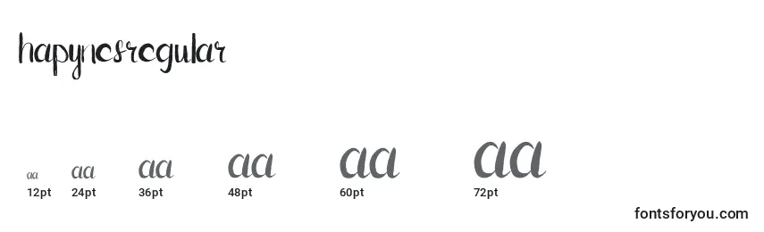 HapynesRegular Font Sizes
