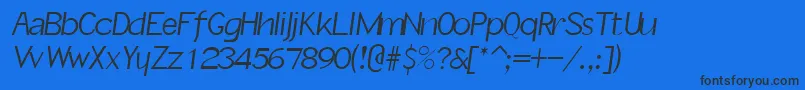 SlantInformal Font – Black Fonts on Blue Background