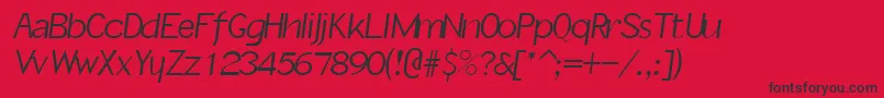 SlantInformal Font – Black Fonts on Red Background