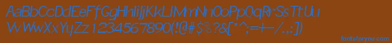 SlantInformal Font – Blue Fonts on Brown Background