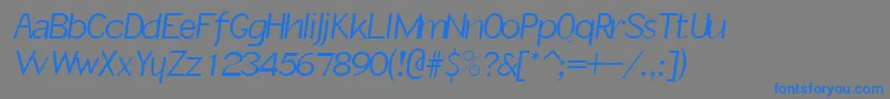 SlantInformal Font – Blue Fonts on Gray Background