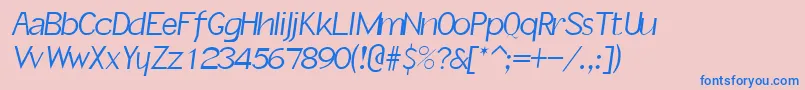 SlantInformal Font – Blue Fonts on Pink Background