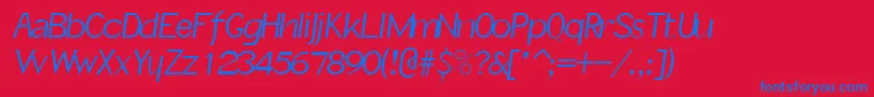 SlantInformal Font – Blue Fonts on Red Background
