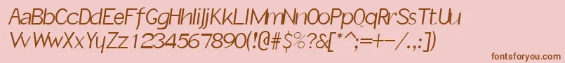 SlantInformal Font – Brown Fonts on Pink Background