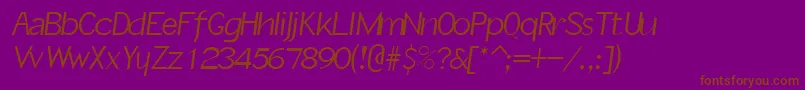 SlantInformal Font – Brown Fonts on Purple Background