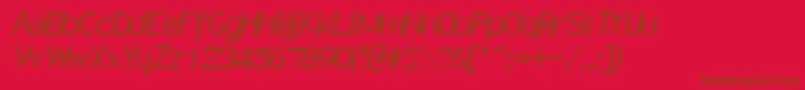 フォントSlantInformal – 赤い背景に茶色の文字