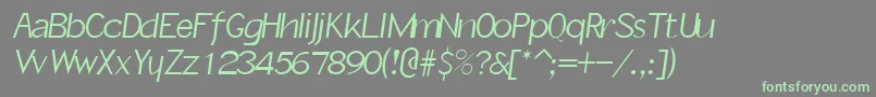 SlantInformal Font – Green Fonts on Gray Background
