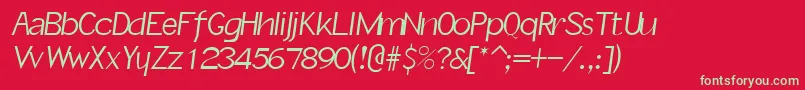 SlantInformal Font – Green Fonts on Red Background
