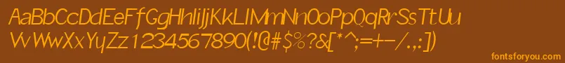 SlantInformal Font – Orange Fonts on Brown Background