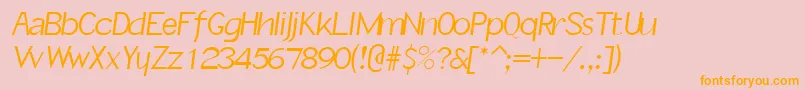 SlantInformal Font – Orange Fonts on Pink Background