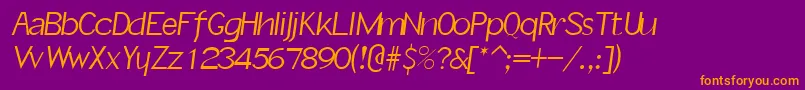 SlantInformal Font – Orange Fonts on Purple Background