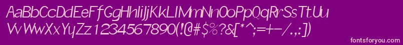 SlantInformal Font – Pink Fonts on Purple Background