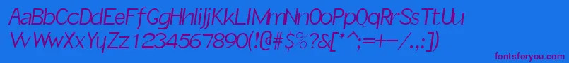 SlantInformal Font – Purple Fonts on Blue Background