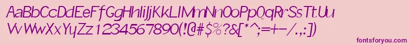 SlantInformal Font – Purple Fonts on Pink Background