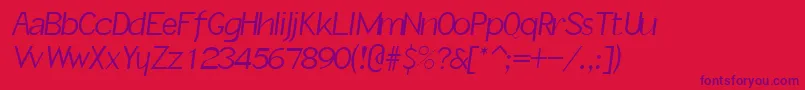 SlantInformal Font – Purple Fonts on Red Background