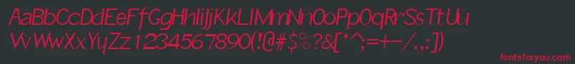 SlantInformal Font – Red Fonts on Black Background