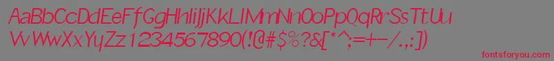 フォントSlantInformal – 赤い文字の灰色の背景