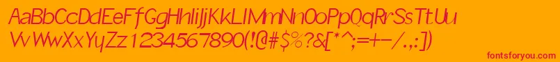 SlantInformal Font – Red Fonts on Orange Background