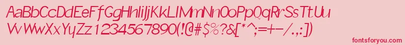 SlantInformal Font – Red Fonts on Pink Background