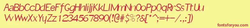 SlantInformal Font – Red Fonts on Yellow Background