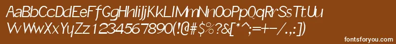SlantInformal Font – White Fonts on Brown Background
