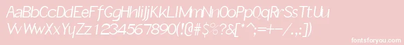 SlantInformal Font – White Fonts on Pink Background