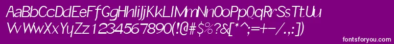 フォントSlantInformal – 紫の背景に白い文字