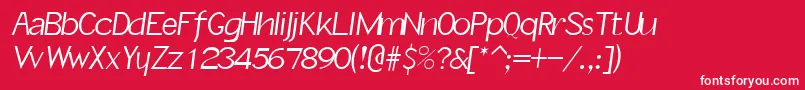SlantInformal Font – White Fonts on Red Background