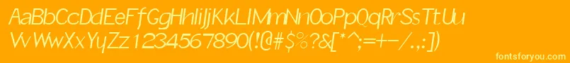 SlantInformal Font – Yellow Fonts on Orange Background