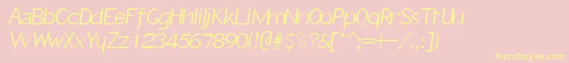 SlantInformal Font – Yellow Fonts on Pink Background
