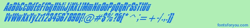 Impos05-Schriftart – Blaue Schriften auf grünem Hintergrund