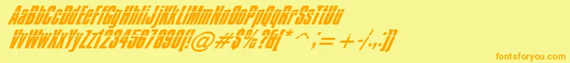 Weitere Informationen zur Impos05-Schriftart Impos05-Schriftart – Orangefarbene Schriften auf gelbem Hintergrund