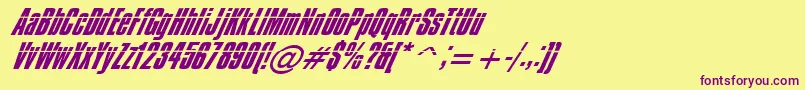 Impos05 Font – Purple Fonts on Yellow Background