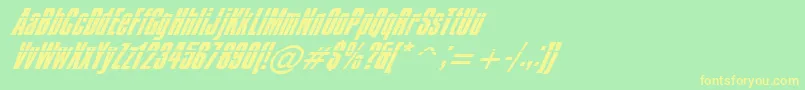 Impos05-Schriftart – Gelbe Schriften auf grünem Hintergrund