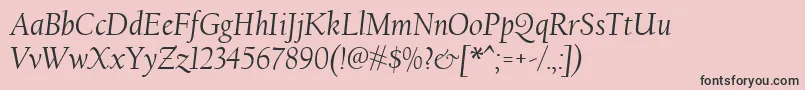 CalifornianFbРљСѓСЂСЃРёРІ-Schriftart – Schwarze Schriften auf rosa Hintergrund