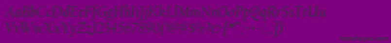 CalifornianFbРљСѓСЂСЃРёРІ-Schriftart – Schwarze Schriften auf violettem Hintergrund
