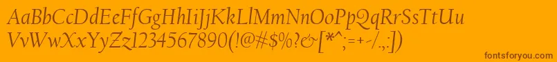 CalifornianFbРљСѓСЂСЃРёРІ Font – Brown Fonts on Orange Background