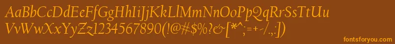CalifornianFbРљСѓСЂСЃРёРІ Font – Orange Fonts on Brown Background